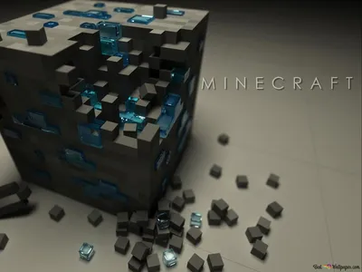 Алмазная руда с железной киркой - Minecraft HD загрузка обоев