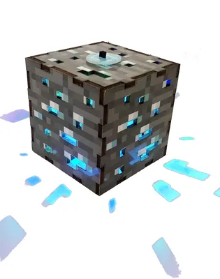 Характеристики Кубик Minecraft \"Алмазная руда\" с подсветкой Woodenteka,  подробное описание товара. Интернет-магазин OZON