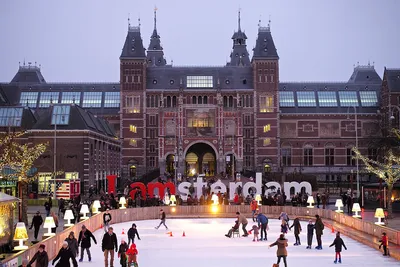 Амстердам зимой фото