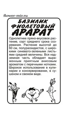 Базилик Арарат фиолетовый 0,3 гр. купить оптом в Томске по цене 5,04 руб.
