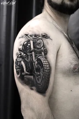 Тату в виде мотоцикла: фото работ, значение татуировки мотоцикл