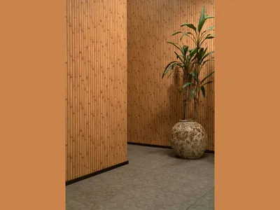 Бамбуковое полотно в интерьере фото