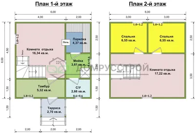 Баня из бруса 6 на 6 с мансардой – проект площадью 62 м2, цена от 1400000 ₽  в СПб
