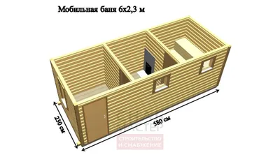 Мобильная Баня - Бытовка 6х2,3м — купить у производителя по цене 484 370 ₽  в Московской области с доставкой