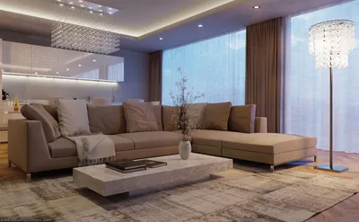 Бежевый диван в интерьере гостиной фото — Портал о строительстве, ремонте и  дизайне