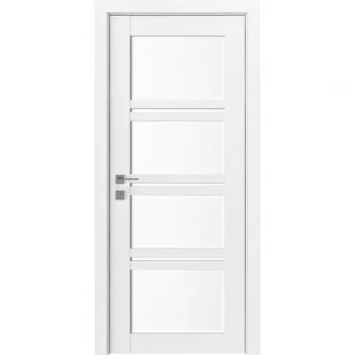 Межкомнатная дверь Modern Quadro стекло - Белый мат (ПВХ)