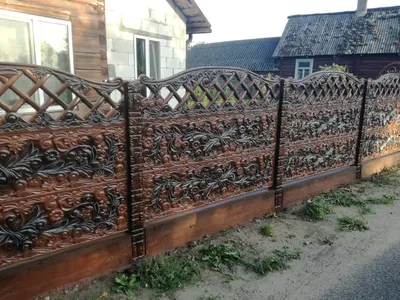 Бетонный забор покраска фото