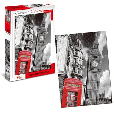 Купить картину на холсте \"Красные цвета на британском флаге рядом с башней Биг  Беном (Big Ben)\" с доставкой недорого | Интернет-магазин \"АртПостер\"