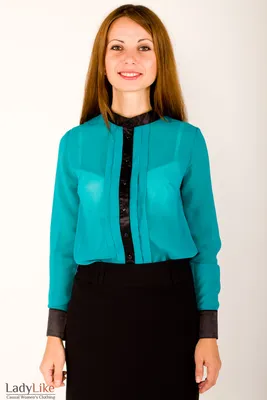 Блузка зеленая с черной планкой купить в интернете или магазине Киева,  Львова | Артикул 97200001