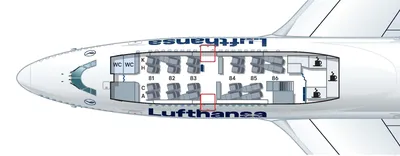 Схема салона Боинг 747-400, лучшие места в бизнес- и эконом-классе компаний  Россия и Lufthansa