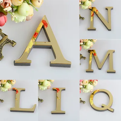 Зеркальные 3d-буквы 10/15 см, наклейки на стену с логотипом и именем,  алфавит на свадьбу, английская стена, домашний декор, золотые Искусства,  сделай сам - купить по выгодной цене | AliExpress