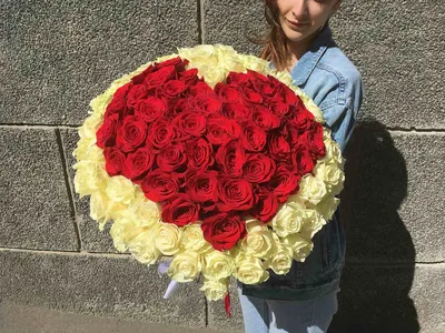 Сердце из 101 розы 50 см - заказ и доставка в Челябинске