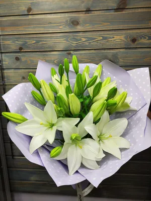 Букет 5 белых лилий купить в Тамбове букет цветов с доставкой не дорого  купить в один клик 68cvetov.ru