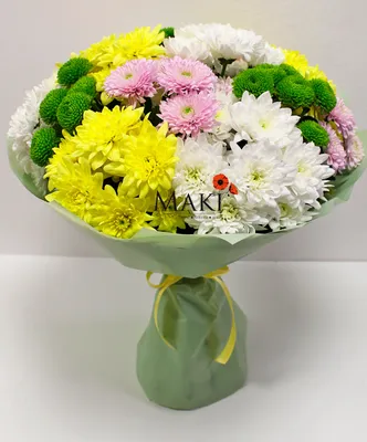 Букет из 15 разноцветных хризантем - купить недорого в Копейске |  Интернет-магазин «Makilove»