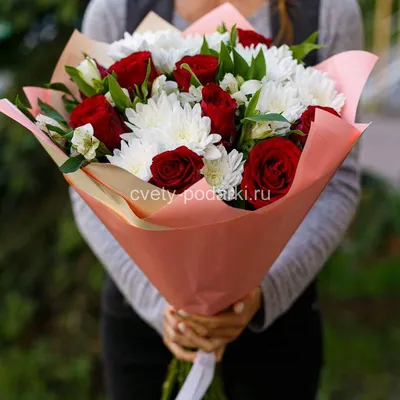 Букет из роз, хризантем и альстромерии «Таня» заказать с доставкой по цене  3 410 руб. в Ставрополе