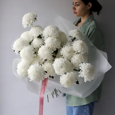 Букет из крупных белых хризантем - заказать доставку цветов в Москве от  Leto Flowers