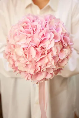 Купить Букет Невесты Гортензии из Розовой Гортензии с доставкой по Саратову  и Энгельсу - W0017