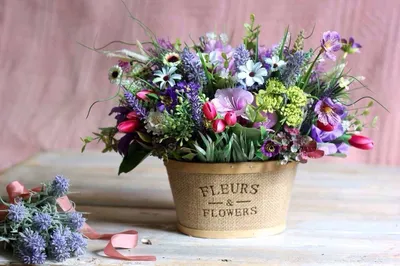 Букет цветов в стиле Прованс - 51 фото