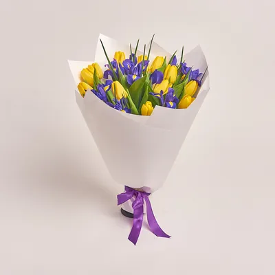 Букет Желтые тюльпаны и Ирисы - заказать цветы с доставкой | Dicentra