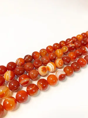 Бусины Сердолик натуральный оранжевый, нить 39 см, диаметр бусины 16 мм  Only Stones 14524075 купить в интернет-магазине Wildberries