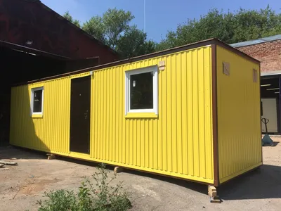 Купить жилой вагончик, желтый профнастил в Ставрополе от производителя  Юг-Бытовка24 с доставкой по РФ