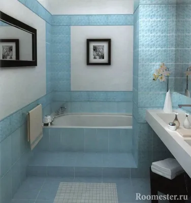 Ванная комната в синих тонах. Холодная элегантность