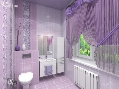 Дизайн ванной комнаты в сиреневых тонах » Картинки и фотографии дизайна  квартир, домов, коттеджей