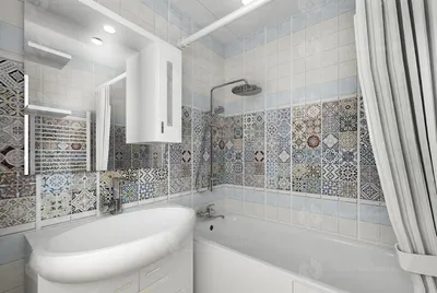 Типовой проект \"Ванная комната под ключ\" (мозаика ромб)