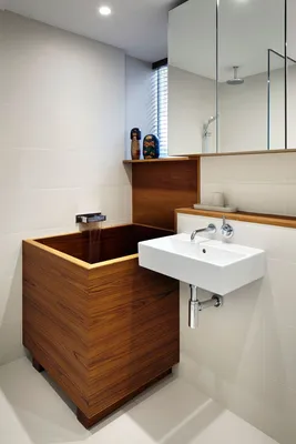 Керамическая плитка в интерьере «японской» ванной