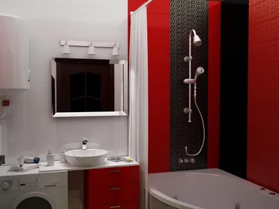 Ванная комната в красно черном цвете фото