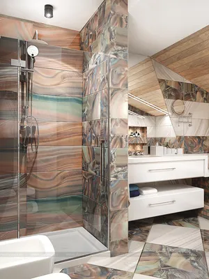 Ванная комната в мансардном этаже (Дизайнер интерьеров Ольга Триголос) —  Диванди