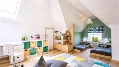 Дизайн мансардной детской комнаты: 55+ современных вариантов, фото в  интерьере