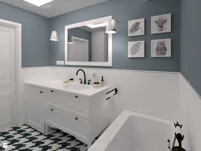 Ванная комната с окрашенными стенами фото
