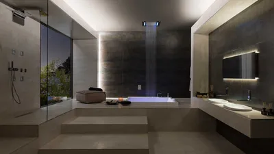 Ванные комнаты в стиле Хай тек - 68 фото