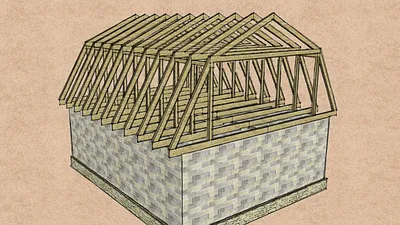 Мансардная крыша: чертежи стропильной системы, основы расчета, планировка,  сборка