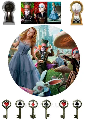 Вафельная Картинка на Торт \"Алиса в Стране Чудес\" №2 (на Листе А4)- —  Купить Недорого на Bigl.ua (1365881580)