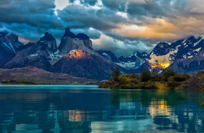 Озеро в аргентинских горах — HD горный пейзаж обои (3264x2139)
