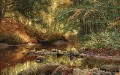 Обои 1896, датский живописец ете ёрк ёнстед весенний пейзаж на рабочий стол
