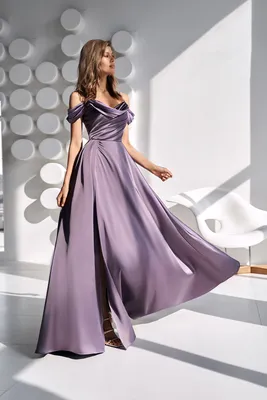 Фиолетовое открытое платье на свадьбу Sellini Daliya | Купить вечернее  платье в салоне Валенсия (Москва)