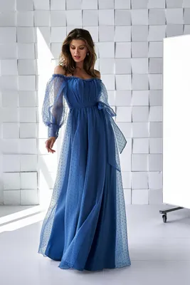 Синее платье на свадьбу Sellini Vilma | Купить вечернее платье в салоне  Валенсия (Москва)