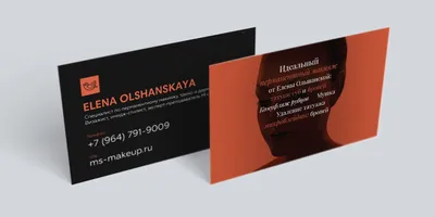 Визитки Елены Ольшанской. Пример дизайна визиток от WeLoveBrands