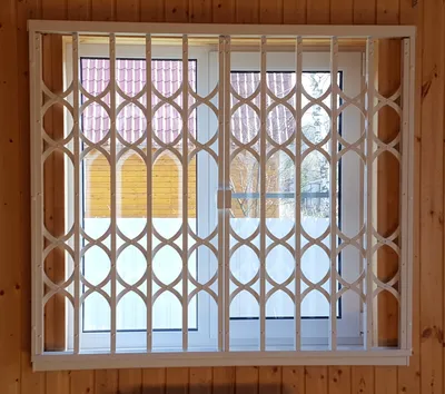 Внутренние раздвижные решетки на окна - 68 фото