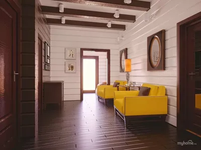 Внутренняя покраска деревянного дома - 68 фото