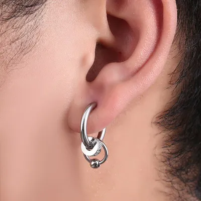 Серьги бижутерные мужские (женские) пусеты пирсинг в ухо обманка плаги из  стали стальные, 10 мм. - купить с доставкой по выгодным ценам в  интернет-магазине OZON (260970983)