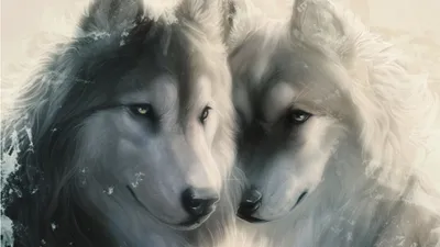 Картинки волк, волчица, фолки, любовь, верность, нежность, волки - обои  1920x1080, картинка №61799
