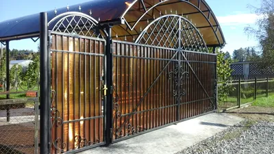 Купить забор из поликарбоната с воротами - цена с установкой в Москве от  VekZabora