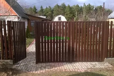 Забор из металлического штакетника 100 метров с воротами и калиткой в  Муроме. Цены с установкой.