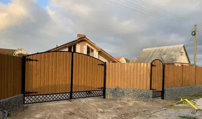 Забор из профнастила двухстороннего, купить метал двухсторонний под дерево  для забора и ворот, цена 341.91 грн — Prom.ua (ID#718180212)