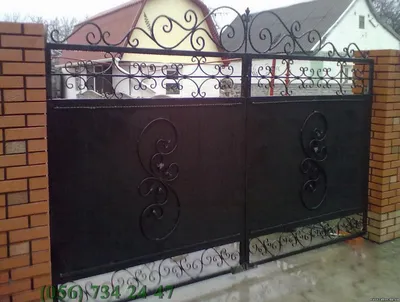 Откатные ворота с калиткой под ключ по доступной цене: купить откатные  ворота со встроенной кованной металлической калиткой внутри в СПб