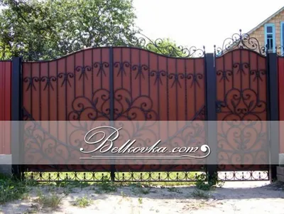Купить №8 ворота из профлиста с ковкой 1,5 м х 3,5 м в Минске, цены от  Белковка